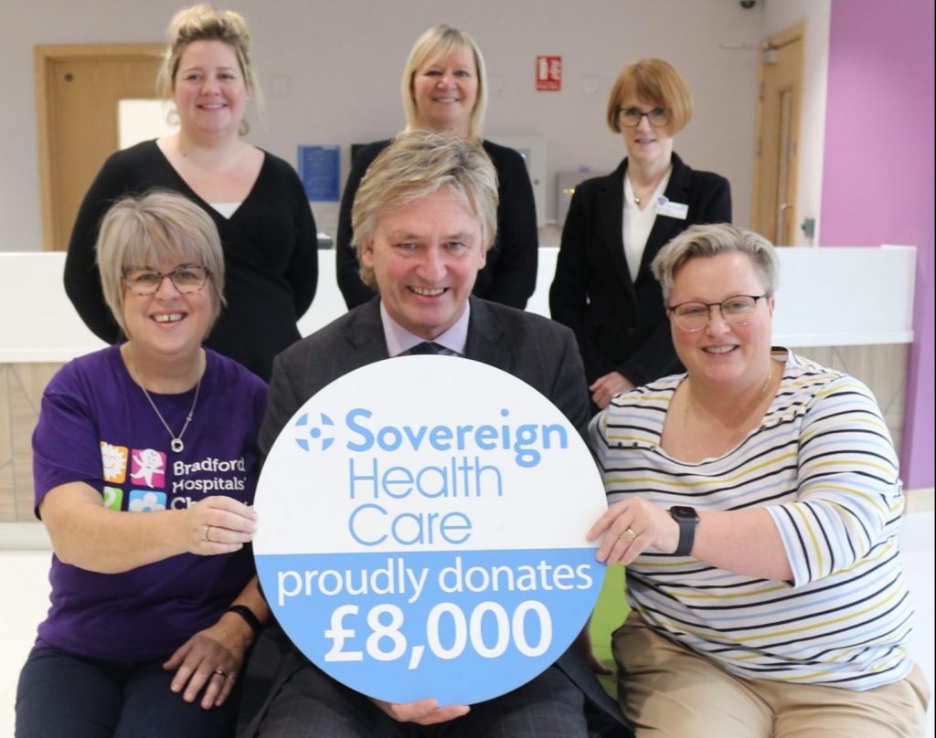 Sovereign Health Care donates £8,000 to Bradford Teaching Hospitals