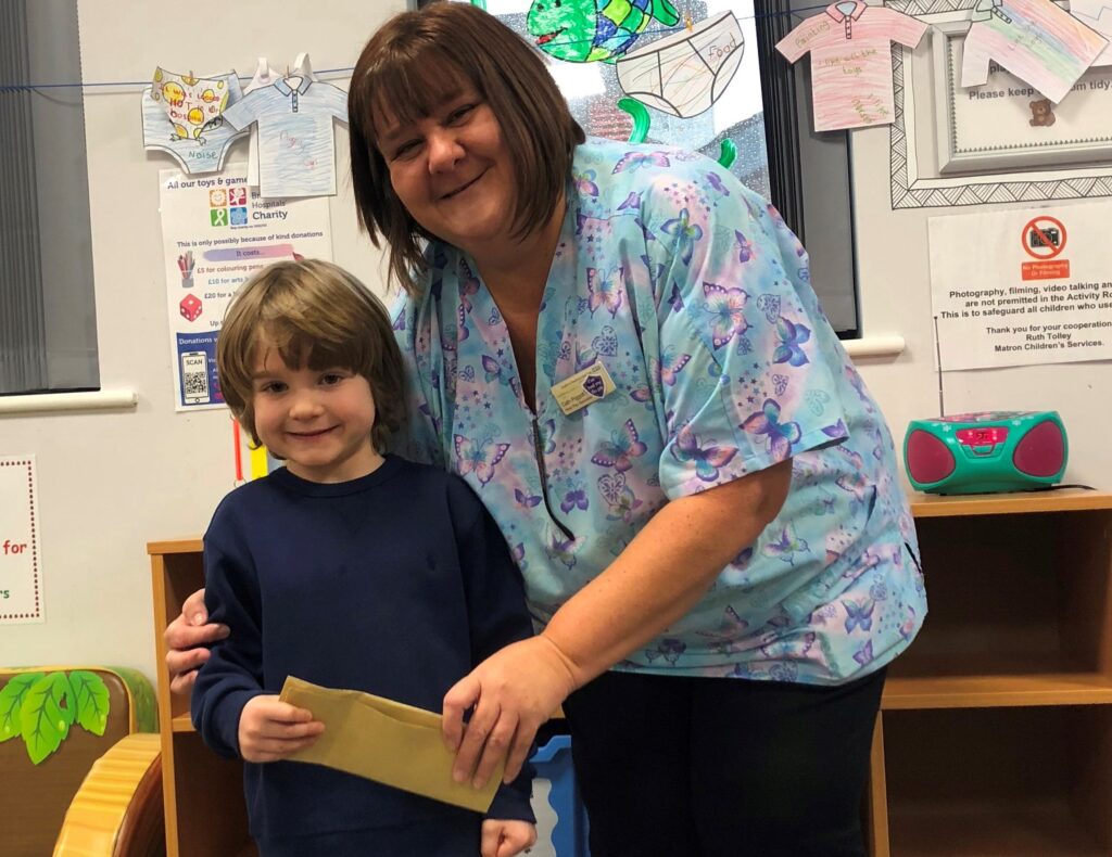 Young Sergio says thank you with donation to children’s unit