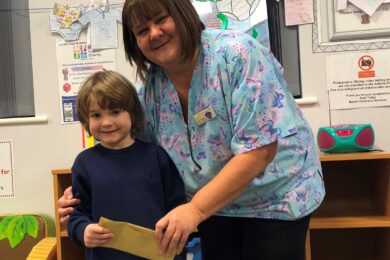 Young Sergio says thank you with donation to children’s unit