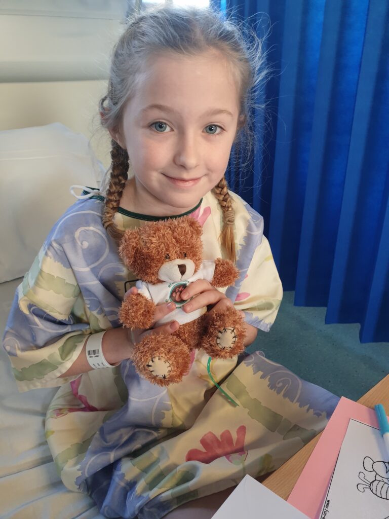 Orlagh and Baggins the Bear in Hospital Orlagh and Baggins the Bear in Hospital